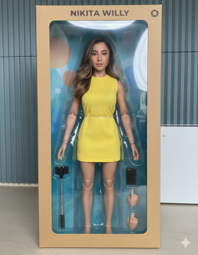 Foto Nikita Willy versi miniatur action figure hasil Google Gemini AI. (FTNews.co.id / Tomy Tresnady)